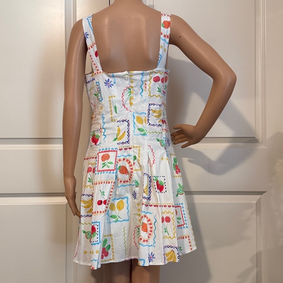 New Avec Les Filles Fruit-Print Flared Mini Dress - Picture 14 of 14